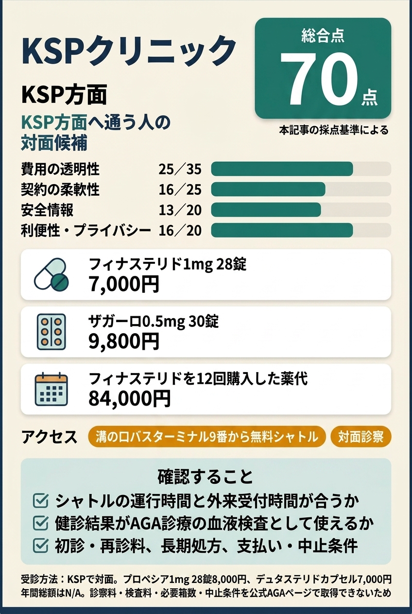 5位 KSPクリニックはKSP方面へ通う人の対面候補です