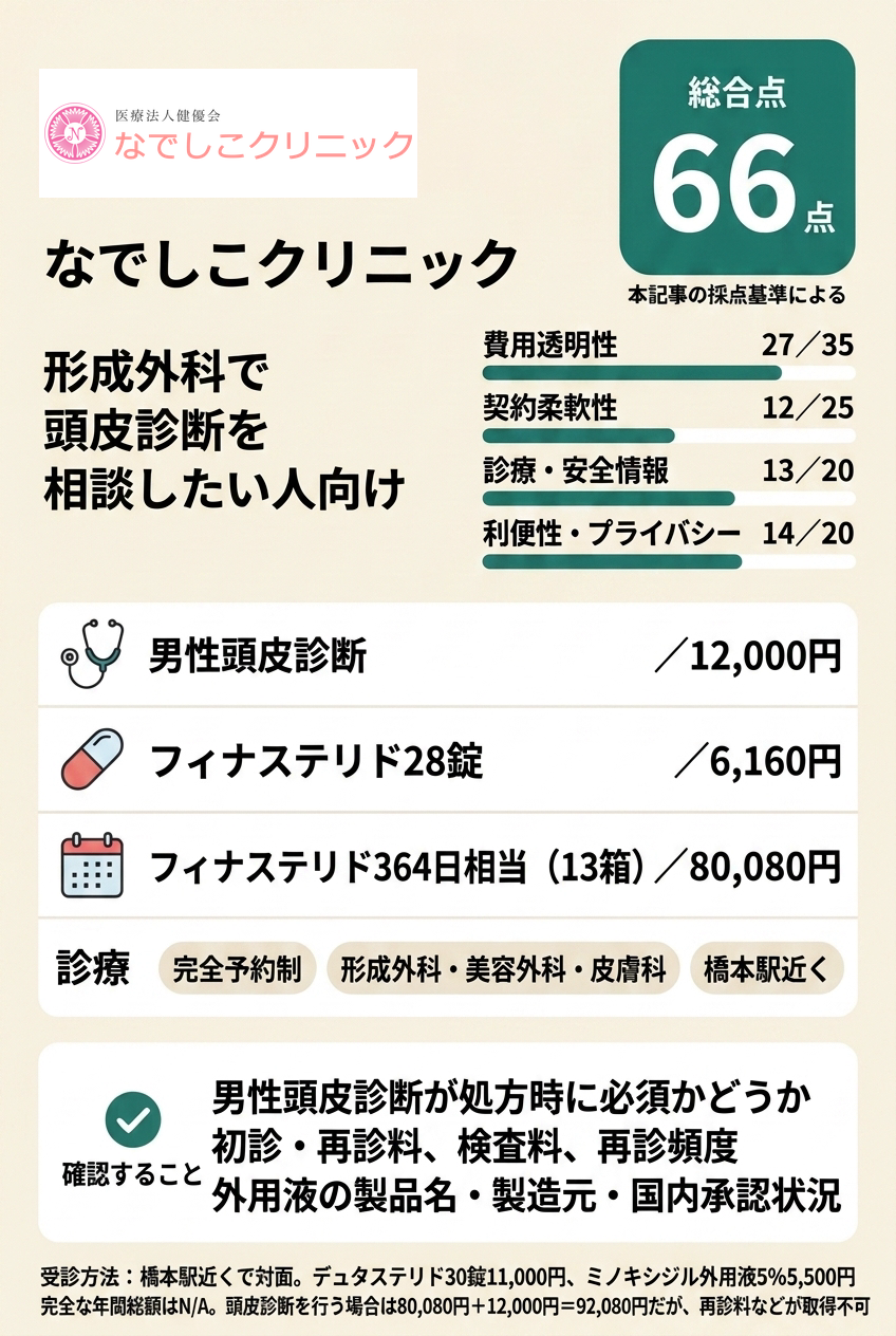 6位:なでしこクリニック|形成外科で頭皮診断を相談